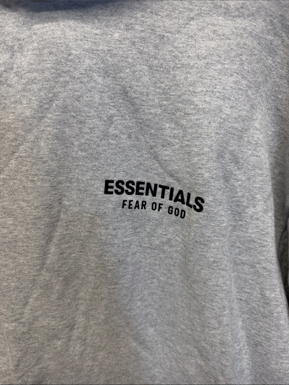 Fear of God ESSENTIALS Light Heather Grey Fleece Hoodie - Picture 3 of 9